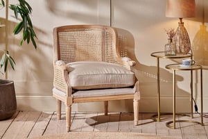 nkuku Kaziria Cane & Linen Armchair | Seating | One Size | Natural