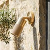 Adjustable Portreath IP65 wall light in knurled brass