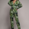 Goddiva Tropical Print Romper - Green
