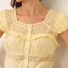 Yellow Lace Short Sleeve Top