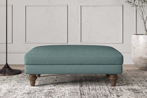 nkuku Deni Dining Footstool | Make To Order | Medium | Recycled Cotton Airforce