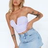 Hot Date Night Strapless Mesh Crop Top Lilac