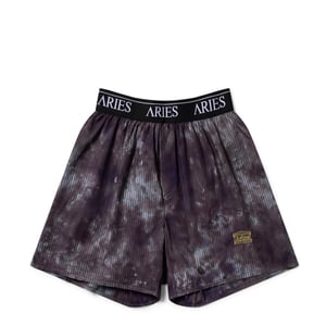 Aries Womens Tie Dye Stripe Poplin Boxer Shorts Black