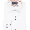 White Long Sleeve Solid Colour Ombre Button Shirt