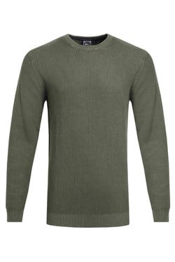 Weird Fish Easton Waffle Crew Neck Jumper Fir Green Size XL