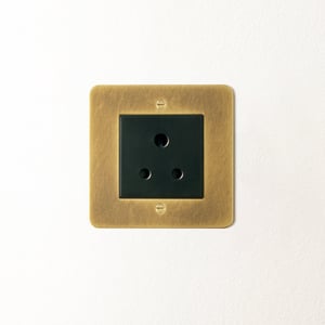 Lucian 5A socket with black inserts in aged brass