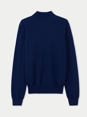 Essential Mock Neck Cashmere Sweater - 3XL / Navy / MK34-1479