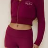 BASE Luxe Rib Fold Over Shorts Berry