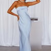 Coolness Calling Satin Maxi Dress Blue