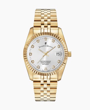 Inspiration Elegance 36MM Three-hands Date Gold-tone Silver dial Stainless steel swiss watch - 36 mm