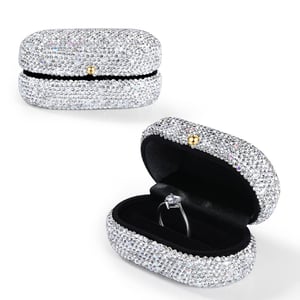 Jeulia Sparkling Rhineston Ring Box With Velour Lining