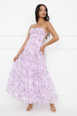 Eliora Strapless Maxi Dress Purple