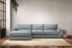 nkuku Guddu Left Hand Chaise Sofa | Make To Order | Medium | Recycled Cotton Horizon