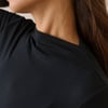 Black Ribbed Boat Neck Jersey Top