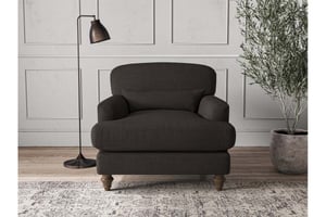 nkuku Deni Armchair | Make To Order | Brera Linen Espresso | No Colour
