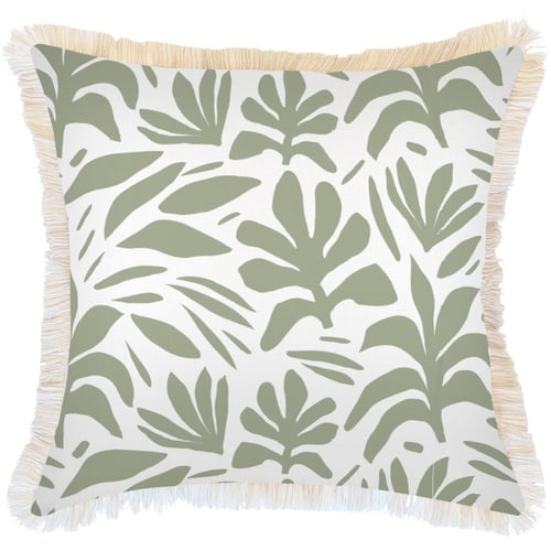 Cushion Cover-Coastal Fringe-Tahiti Sage-60cm x 60cm