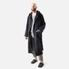 QE Home Yarn Dye Terry Hooded Bathrobe in Black Stripe, Geometric, Medium