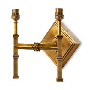 Double Astor wall fitting in antiqued brass