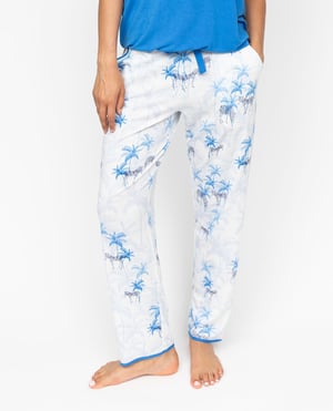 Lyla Womens Zebra Printed Jersey Pyjama Bottoms - 28