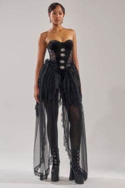 AKIRA She Is Drama Corset Top | Black | Size 1X