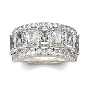 Jeulia Radiant Cut Sterling Silver Women's Band