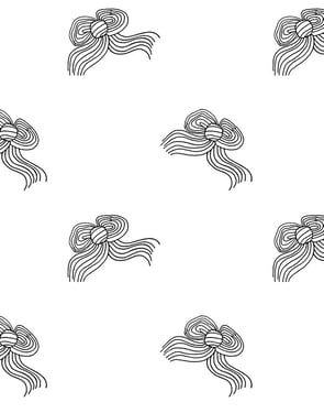 Bows' Wallpaper by Clare V. - Onyx - Traditional / 27 in. x 27 ft.