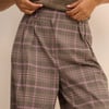 Petite Brown Check Wide Leg Rue Trousers