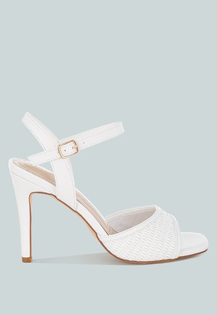 Vilasta Raffia Square Toe Stiletto Heels