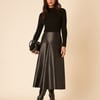 Black Leather Midi Skirt