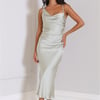 Silky Touch Satin Midi Dress Sage