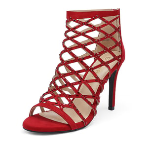 DREAM PAIRS Strappy Stiletto Rhinestone Sandals