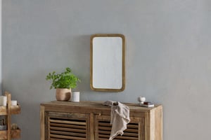 nkuku Ungura Rounded Mirror | Mirrors | Small | Antique Brass