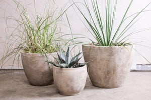 nkuku Affiti Clay Planter | Vases & Planters | Medium | Antique Grey