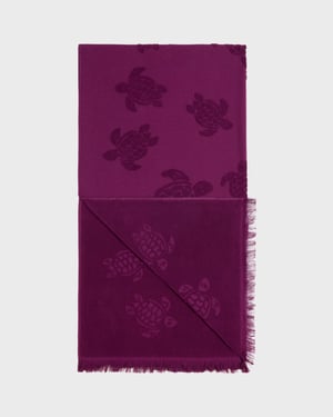 Vilebrequin - Beach Towel In Organic Cotton Turtles Jacquard - Towel - Santah - Purple - Size OSFA