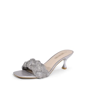 DREAM PAIRS Rhinestone Open Toe Kitten Heel Mule Sandals