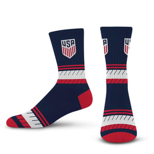 For Bare Feet USMNT Stacked Stripe Navy Socks / M
