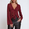 Hot Topic Long Sleeve Top Wine