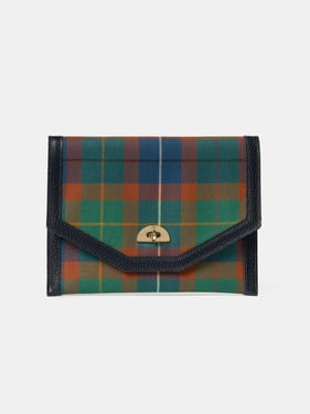 The Twist Lock Pouch - Amnesty International Tartan with Navy Celtic Grain