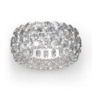 Jeulia Classic Oval and Round Cut Sterling Silver Eternity Ring