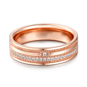 Jeulia "Timelessness" Round Cut Sterling Silver Women's Band