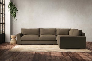 nkuku Guddu Large Right Hand Corner Sofa | Make To Order | Brera Linen Chesnut | No Colour