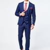 Edison Navy Wine Check Three Piece Suit