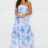 Chicago Chic Strapless Maxi Dress Blue