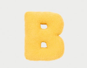 QE Home Alphabet Letter Cushion in B, Yellow