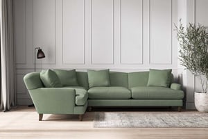 nkuku Deni Left Hand Corner Sofa | Make To Order | Grand | Brera Linen Jade