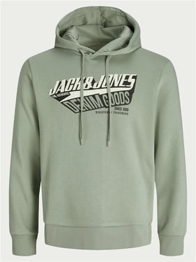 Jack & Jones Logo Sweat Hood - Iceberg Green - S