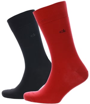 Calvin Klein 2 Pack Crew Knitted Sock - Red - S/M