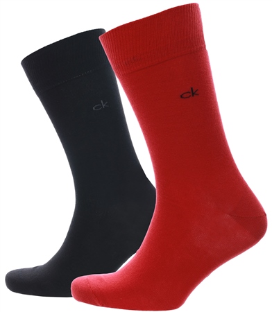 Calvin Klein 2 Pack Crew Knitted Sock - Red - S/M