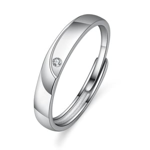 Jeulia Double Stone Couple Sterling Silver Men's Ring