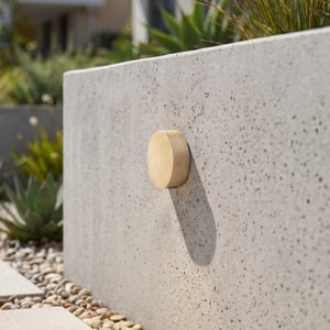 Dot IP65 wall light in aged brass
